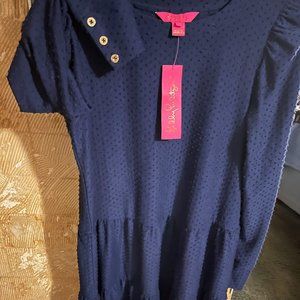 FREE SHIPPING; Gorgeous Blue raised layered dress; NEW WITH TAGS